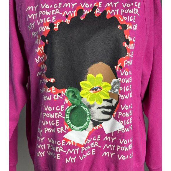 Black History Month "My Voice My Power" Sweatshirt Pride and Culture Womens Sz M - Picture 5 of 7